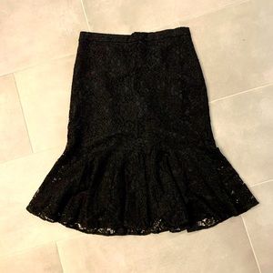 J Crew Black lace skirt